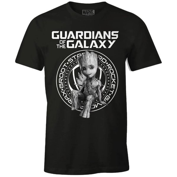 Guardians of the Galaxy T-Shirt Schwarz Groot Guardian Badge Unisex