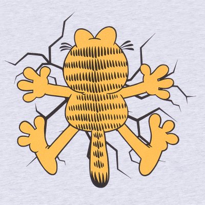 Garfield T-Shirt Grau meliert Unisex Wall Smash