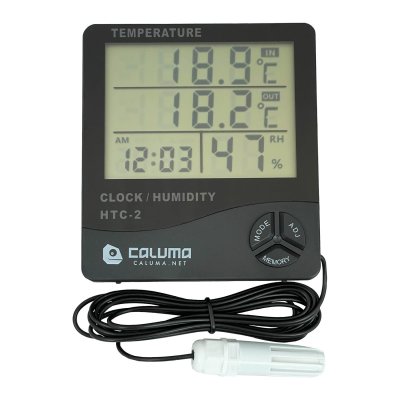 Caluma Thermo-Hygrometer mit Uhr und verbesserte Sonde