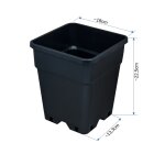 Quadratischer Pflanzentopf 5L 18x18x22cm für Grow Indoor-/Outdoor-Anbau von Pflanzen, Blümen, Gemüse