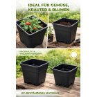 Quadratischer Pflanzentopf 7L 20x20x25cm für Grow Indoor-/Outdoor-Anbau von Pflanzen, Blümen, Gemüse PotKing