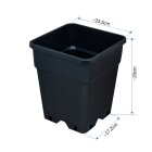 Quadratischer Pflanzentopf 11L 24x24x28cm für Grow Indoor-/Outdoor-Anbau von Pflanzen, Blümen, Gemüse