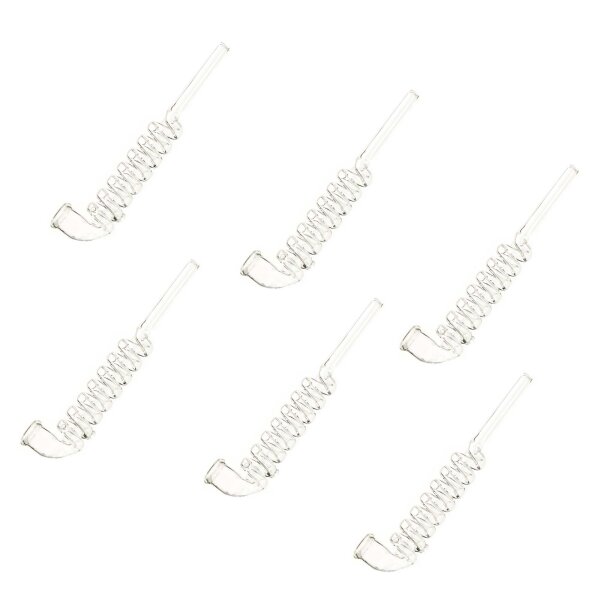 Glaspfeife 17cm Spirale, edles Mundstück für Kräutermischungen