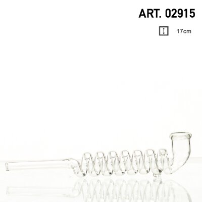 Glaspfeife 17cm Spirale, edles Mundstück für...