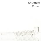 Glaspfeife 17cm Spirale, edles Mundstück für Kräutermischungen