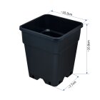 Quadratischer Pflanzentopf 1L 10x10x14cm für Grow Indoor-/Outdoor-Anbau von Pflanzen, Blümen, Gemüse