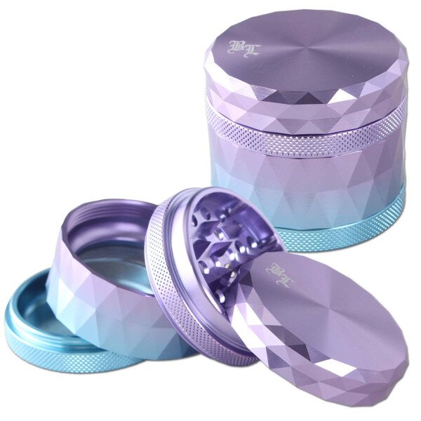 Alugrinder 4tlg. Violett Siebgrinder Black Leaf