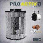 Aktivkohlefilter 100mm 250m³/h ProActiv Grow Geruchsneutralisierung