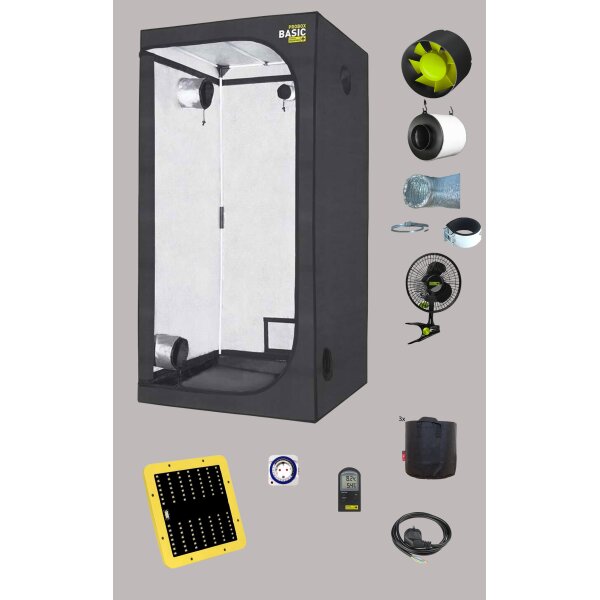 Komplettset 40x40x160cm & 60W LED Grow Lampe Indoor