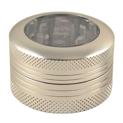 Alugrinder Silber 2-teilig 40mm mit Knopf