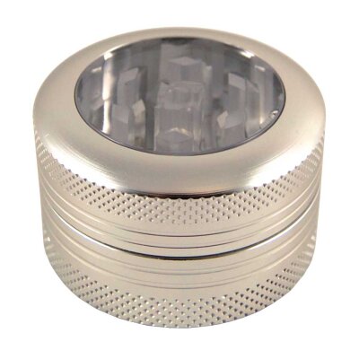 Alugrinder Silber 2-teilig 40mm mit Knopf