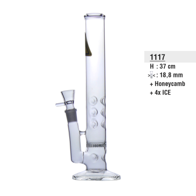 Glasbong 18,8 mit Honeycomb-Percolator und 4x Eisfach 32cm