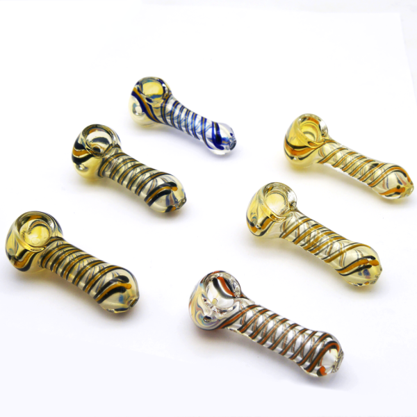 Glaspfeife 9cm Couler Change Grün/Gelb