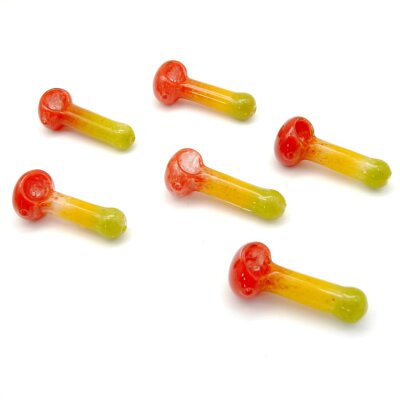 Glaspfeife 11cm rot/grün/gelb