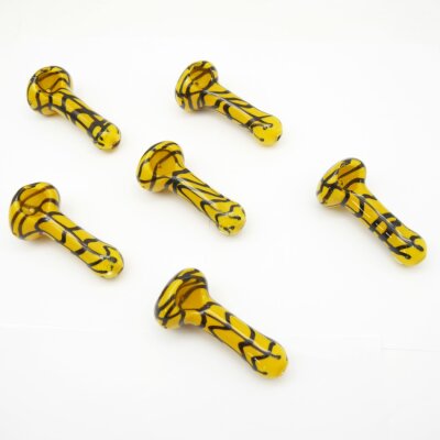 Glaspfeife 10cm gelb mit Kickloch