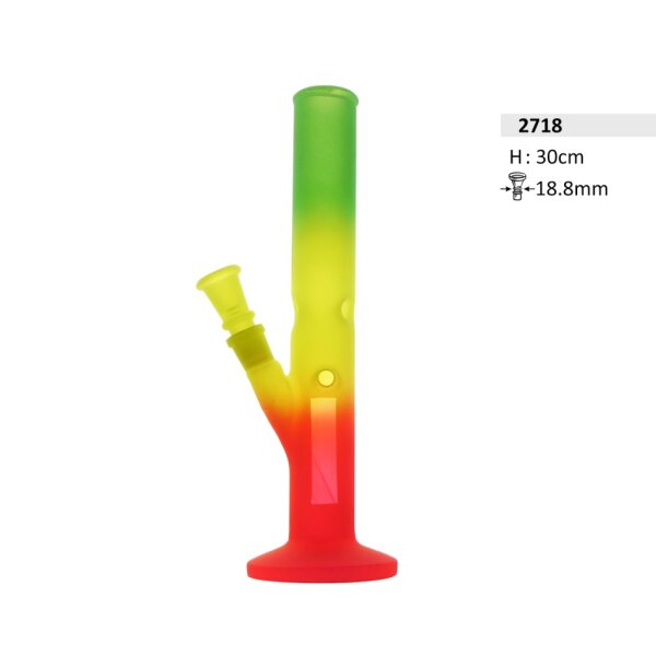 Glasbong 18,8 Rasta Farben mit Fenster 30cm