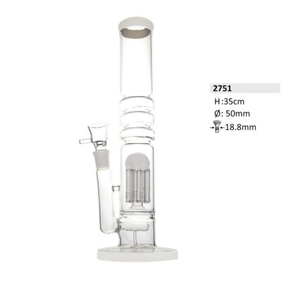Glasbong 18,8 mit Perkolator und Glasschillum 35cm