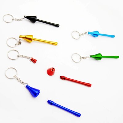 Metallpfeife 9,5cm mit Schlüsselring Mushroom-Design...