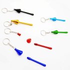 Metallpfeife 9,5cm mit Schlüsselring Mushroom-Design diverse Farben