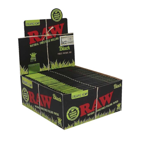 RAW Black Papers Organic Hemp King Size Drehpapier Kräuter