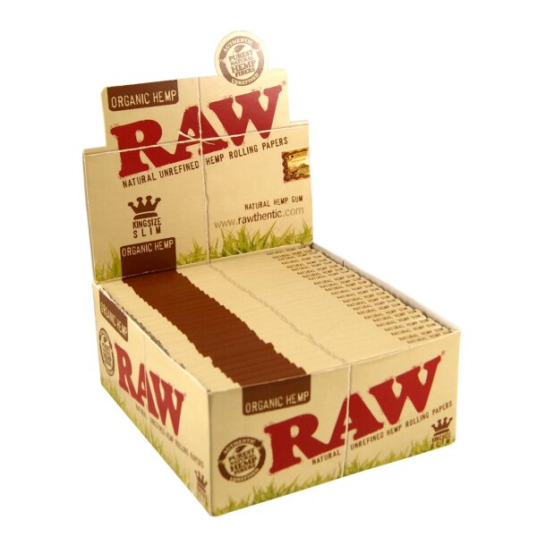 RAW Organic Papers, King Size, Hanf, 32 Blatt, ungebleicht