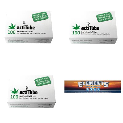 3x actiTube Aktivkohlefilter 8mm 100 St + Elements Slim...