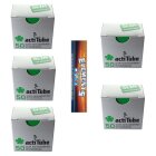 5x actiTube Slim Aktivkohlefilter 7mm 50 Stk + Elements Slim Long Paper