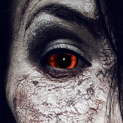 Kontaktlinsen Red Demon Sclera 6 Monate, Halloween Zombie...