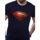 Superman Man of Steel Shirt XXL Textured Logo blau