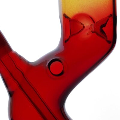 Black Leaf Rasta Bong 14,5mm gebogen, Eisfach & Kickloch, Kräuter