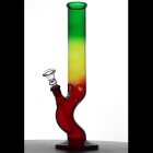 Black Leaf Rasta Bong 14,5mm gebogen, Eisfach & Kickloch, Kräuter