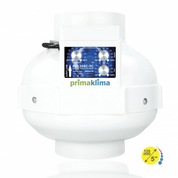 Grow Ufo Lüfter 125mm 700m³/h EC-TC für Indoor Zucht Belüftung