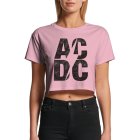 AC/DC Crop Top  stacked Logo rosa