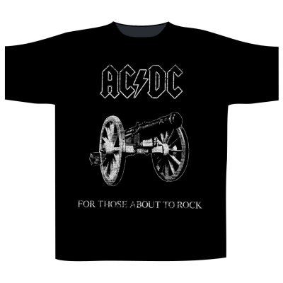 AC/DC Shirt for those about to rock schwarz weiß