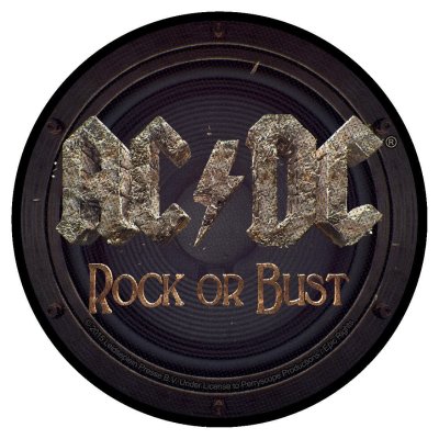 AC/DC Patch &quot;Rock or Bust&quot; schwarz beige