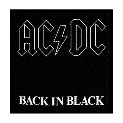 AC/DC Patch "Back in Black" schwarz weiß