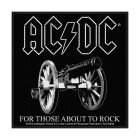 AC/DC Patch "for those about to rock" schwarz weiß