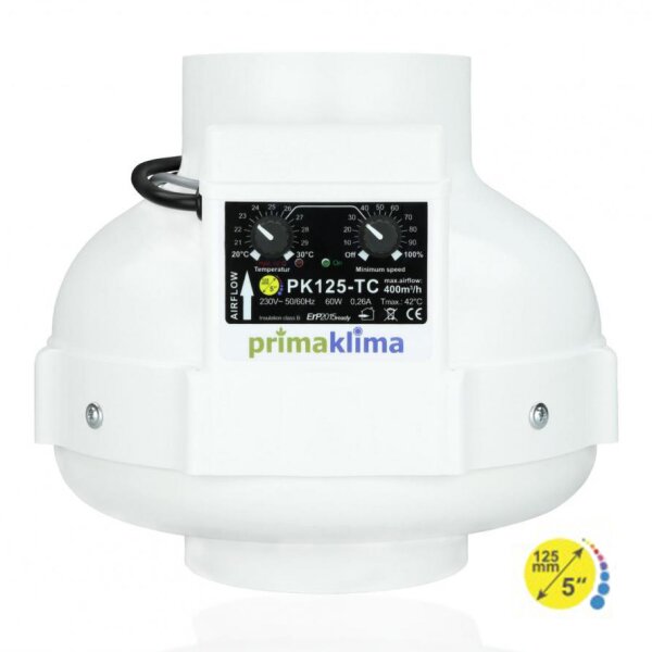 Prima Klima 125mm Lüfter 400m³/h fürs Growzelt