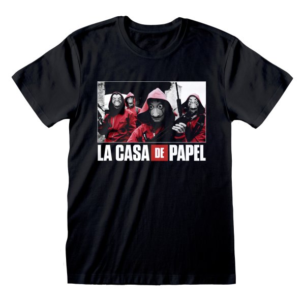 La Casa de Papel - Photo And Logo rundhals T-Shirt Lizenzware Regular Fit