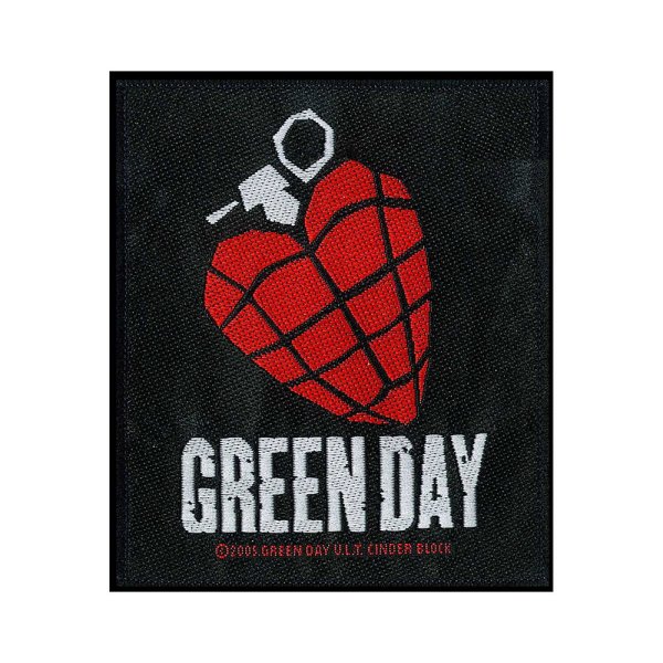 Green Day Heart Grenade Standard Patch offiziell lizensierte Ware