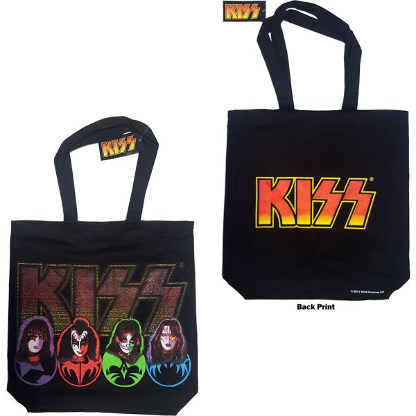 Kiss Faces & Logo Einkaufstasche mit Reißverschluss