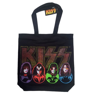 Kiss Faces & Logo Einkaufstasche mit Reißverschluss