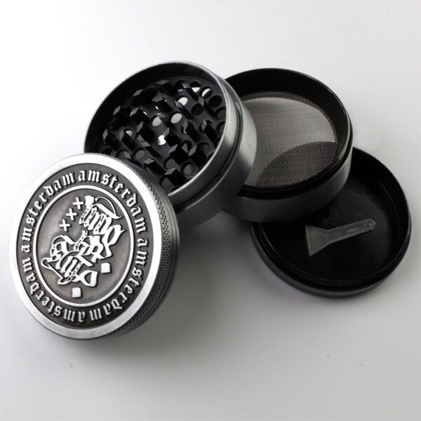 Grinder Antic Black 4tlg 60mm Sieb & Schaber Metall