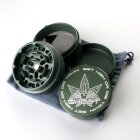 Keramik Grinder Grün 63mm 4-teilig Sieb & Schaber Kräuter