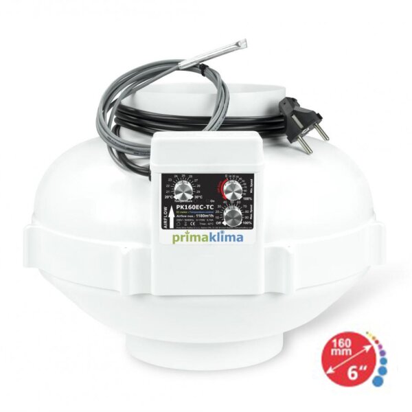 Ufo Lüfter 160 EC-TC, 160mm, Temp-Control, 1180m³/h, Grow Belüftung