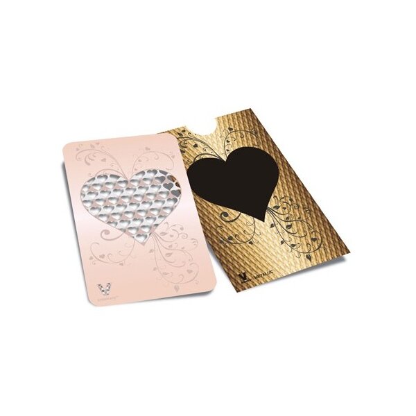 Grinder Card Gold Heart 8,5x5 cm Edelstahl Herzform