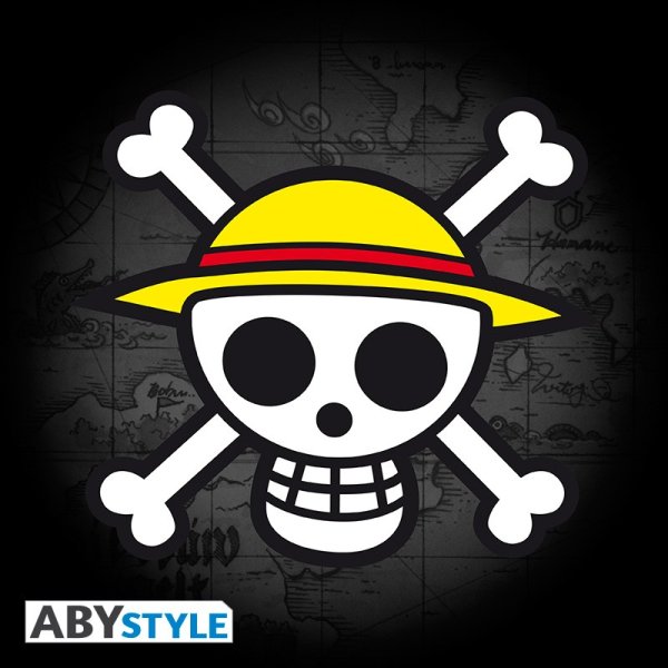 One Piece Tshirt Skull with map Schwarz