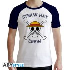 One Piece Skull T-Shirt Wei&szlig; Blauf