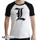 Death Note Tshirt  L Symbol Weiß