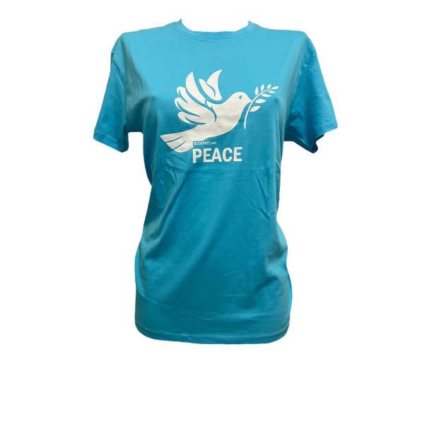Friedensshirt; Girly Shirt Hellblau incl. 7,50 € Spende RTL "Wir helfen Kindern" für die Ukraine